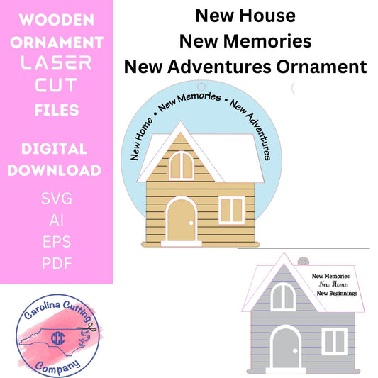 New House New Beginnings New Adventures Snowglobe Style Ornament SVG, Digital Download Only